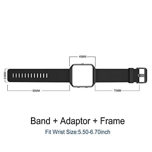 Simpeak Sport Band Compatible with Fitbit Blaze | Silicone Wrist & Metal Frame, Small, Black thumbnail 6