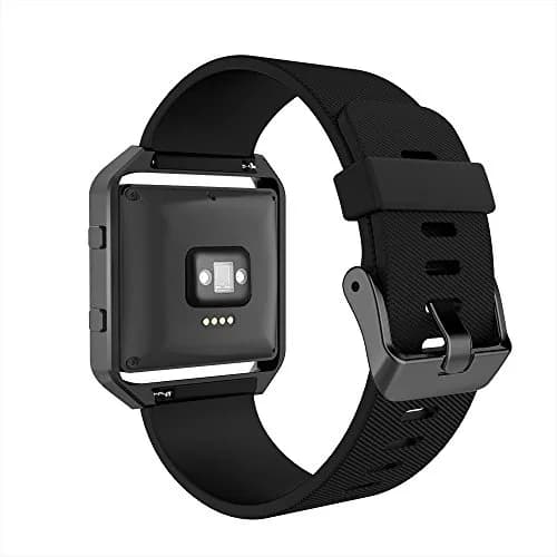 Simpeak Sport Band Compatible with Fitbit Blaze | Silicone Wrist & Metal Frame, Small, Black thumbnail 3
