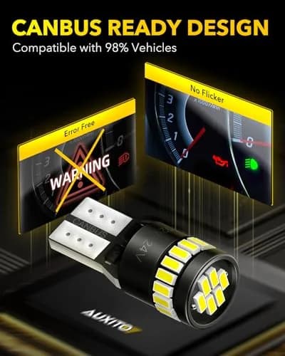 AUXITO 194 LED Bulb 6000K White 10-Pack | Error-Free Interior & Marker Lights thumbnail 6