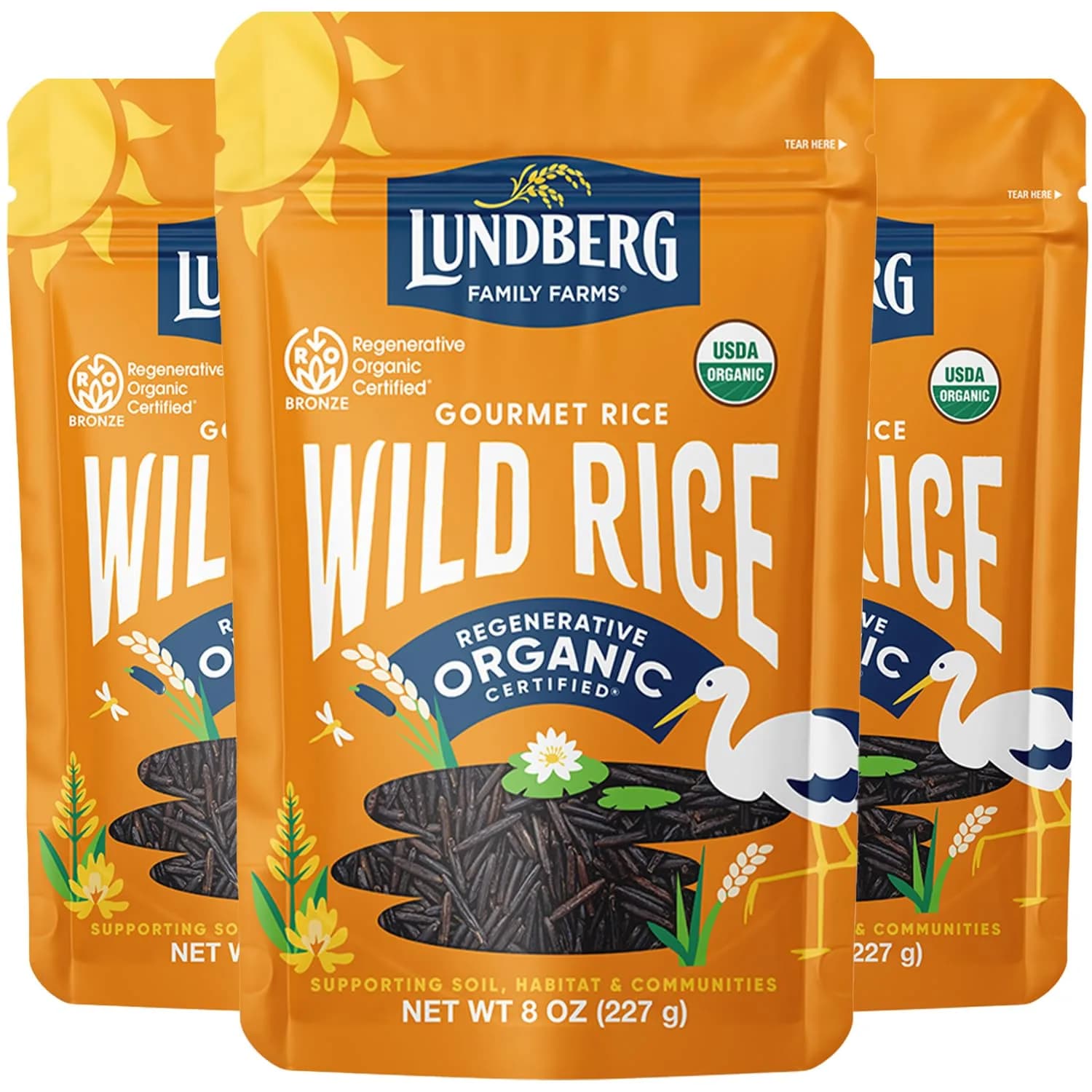 Lundberg Wild Rice 3-Pack, California Cultivated Black Rice, 8 Oz Ea | Regenerative Organic Certified, Vegan, Gluten-Free — 8 Ounce
