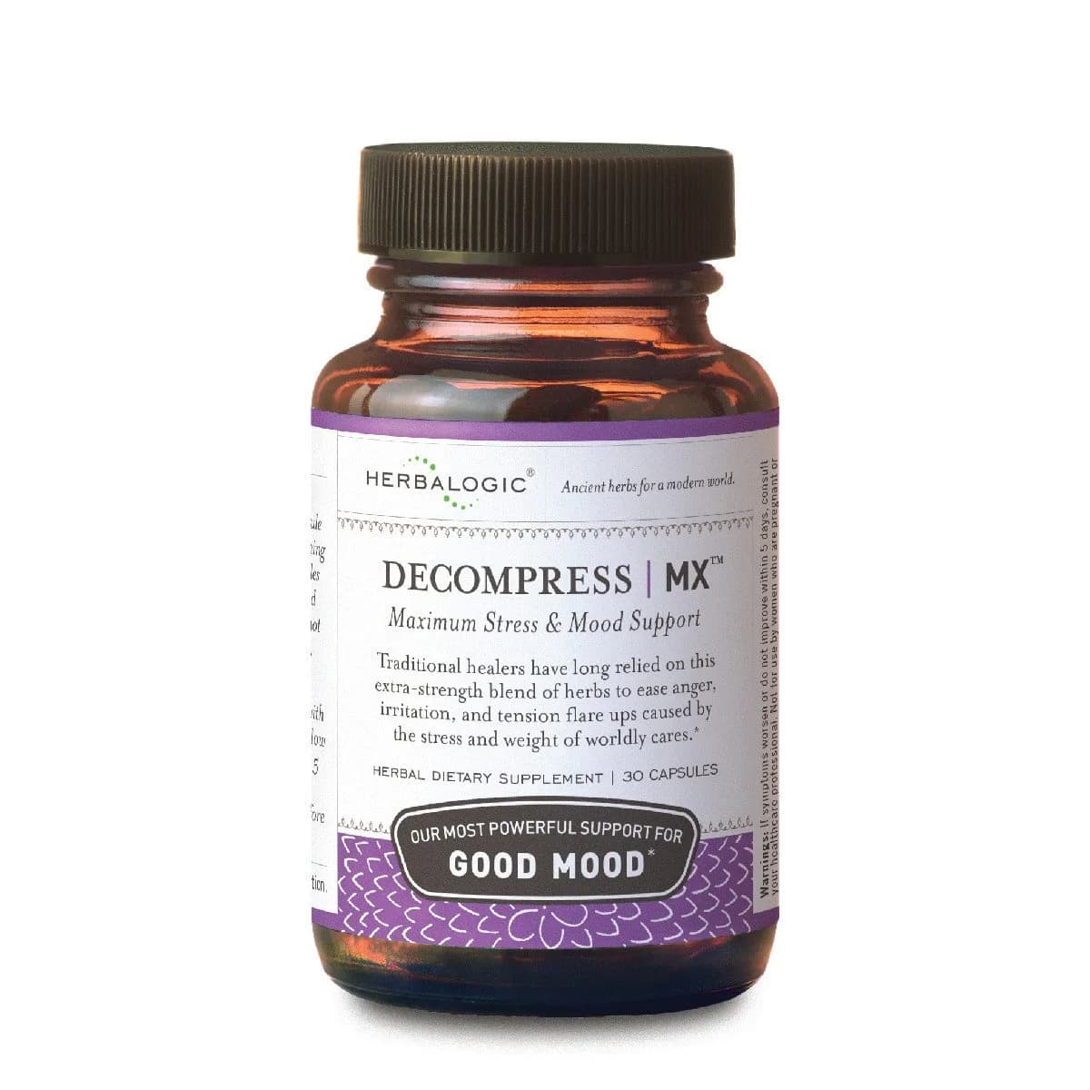 Herbalogic Decompress MX Herbal Capsules 30 Count | Stress & Mood Support Based on Xiao Yao San
