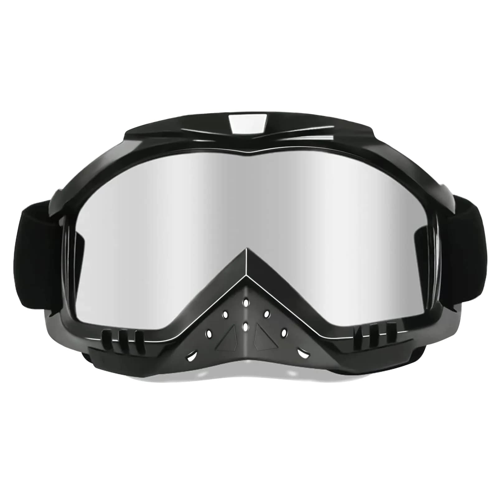 Dmeixs Silver Lens Motorcycle Motocross Goggles | Anti-Fog, UV Protection, Helmet Compatible - main product image