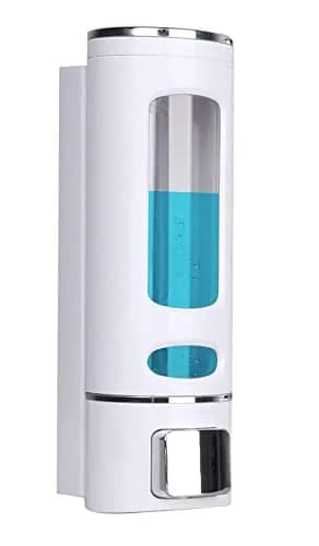 KITSCH Abs Plastic Liquid Soap Dispenser 400 Ml White Wall Mount | Durable & Maintenance-Free thumbnail 1
