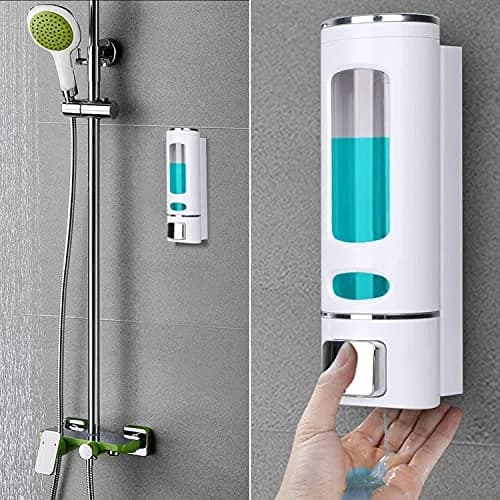 KITSCH Abs Plastic Liquid Soap Dispenser 400 Ml White Wall Mount | Durable & Maintenance-Free thumbnail 5