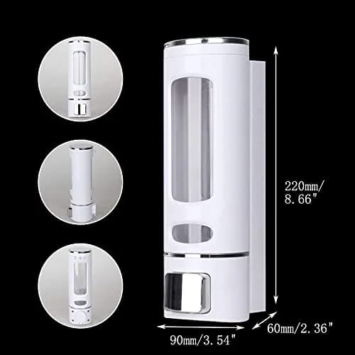 KITSCH Abs Plastic Liquid Soap Dispenser 400 Ml White Wall Mount | Durable & Maintenance-Free thumbnail 6