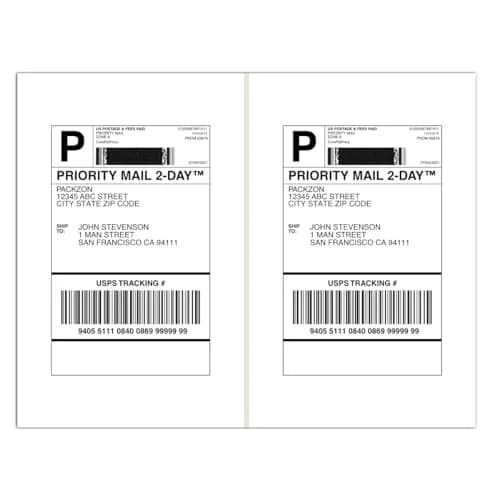 PACKZON Shipping Labels 8.5 x 11 Inches, White, 2000 Labels | Professional Grade, Smudge-Free thumbnail 1