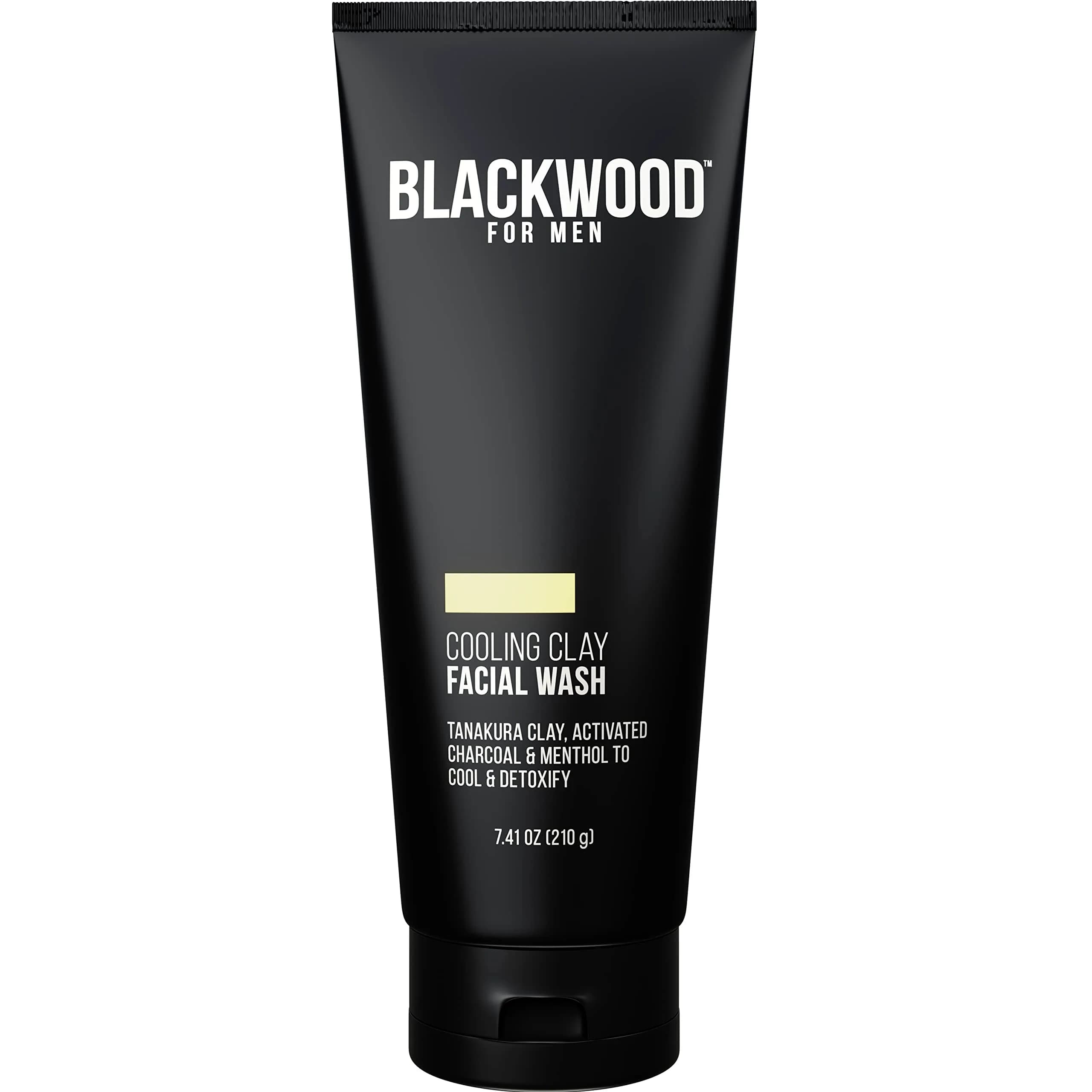 Blackwood For Men Cooling Clay Face Wash - Activated Charcoal, Menthol & Tanakura Clay | Deep Cleansing & Acne Treatment (7.41 oz)