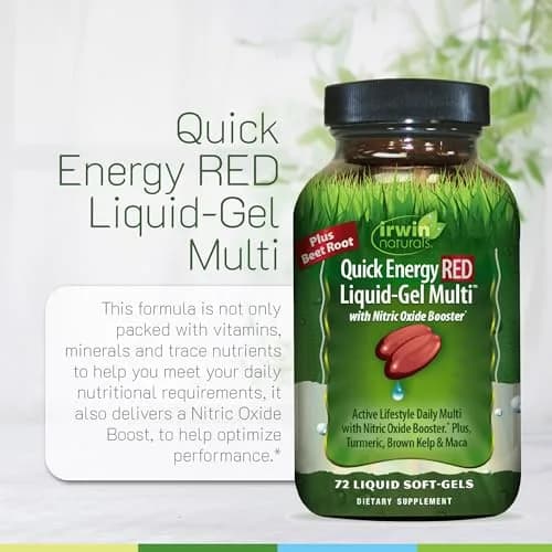 Irwin Naturals Quick Energy RED Active Lifestyle Multivitamin | Nitric Oxide Support & Botanicals thumbnail 5