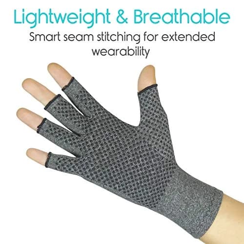 Vive Fingerless Compression Gloves for Arthritis - Textured Grip Support (60-120c) thumbnail 8