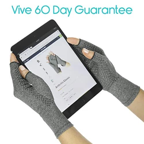 Vive Fingerless Compression Gloves for Arthritis - Textured Grip Support (60-120c) thumbnail 9