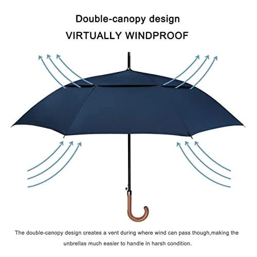 G4Free 52 Inch Golf Umbrella Windproof Large Stick Umbrella with Wooden Handle thumbnail 5