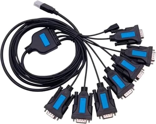 TECHTOO USB to RS232 DB9 Serial Adapter Cable 1.8m (6ft) Male-to-Male with Prolific Chip | Connects PCs, Routers, Modems to USB thumbnail 1