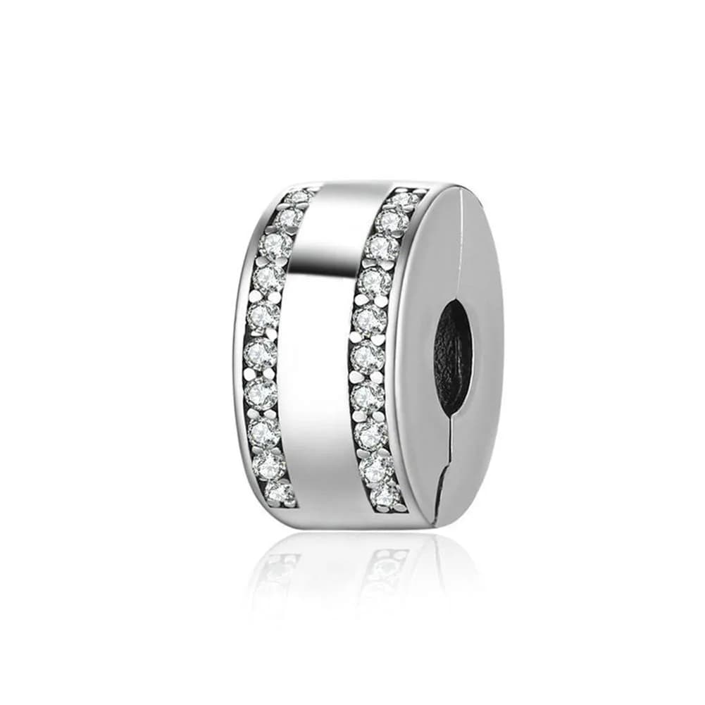 Lamoony Charm Sterling Silver Bead for Pandora Bracelet | Elegant Add-a-Bead Accessory - main product image
