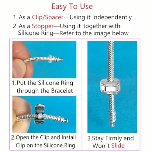 Lamoony Charm Sterling Silver Bead for Pandora Bracelet | Elegant Add-a-Bead Accessory thumbnail 3