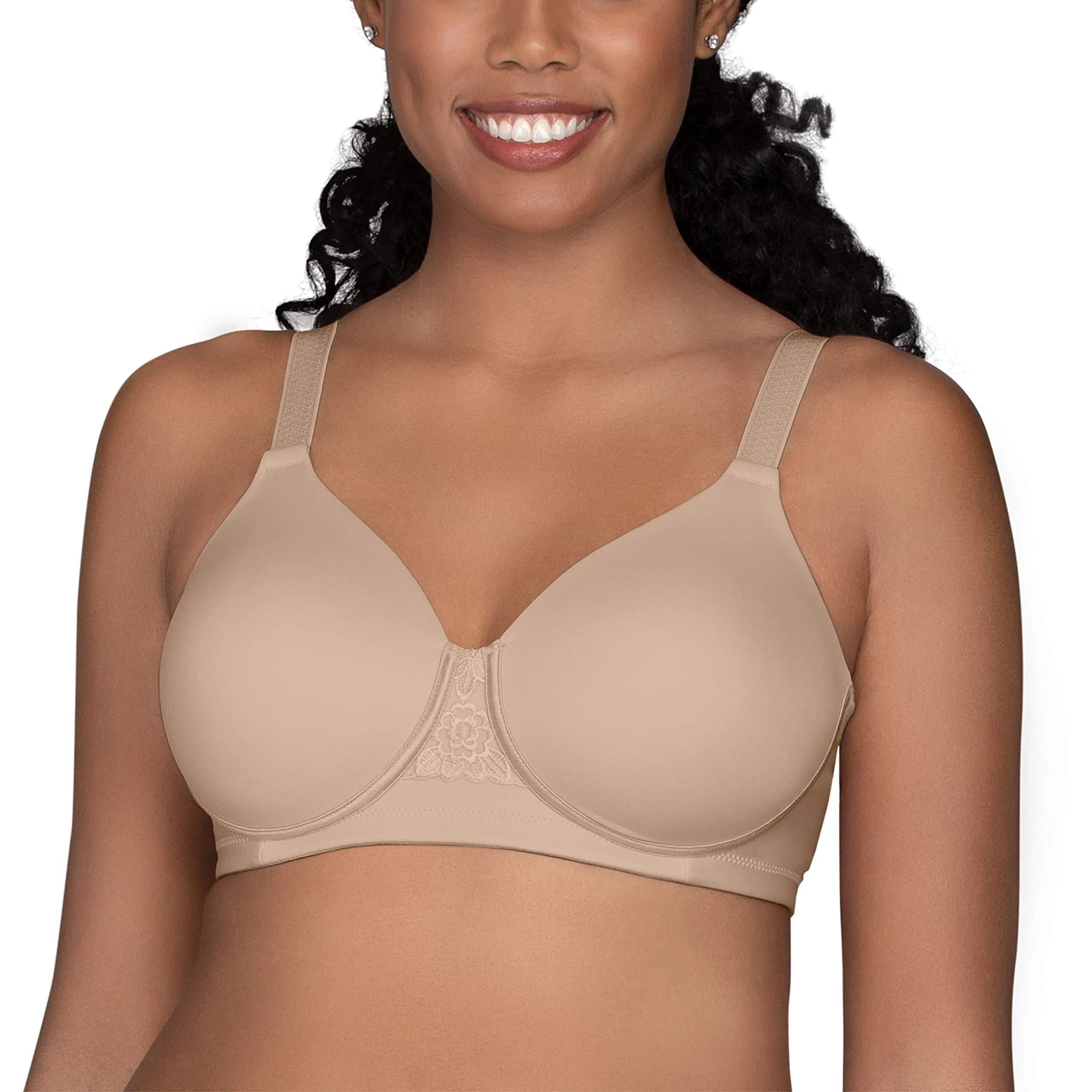 Vanity Fair Full Figure Support Bra Beige 36DD | Wirefree 4-Way Stretch Comfort