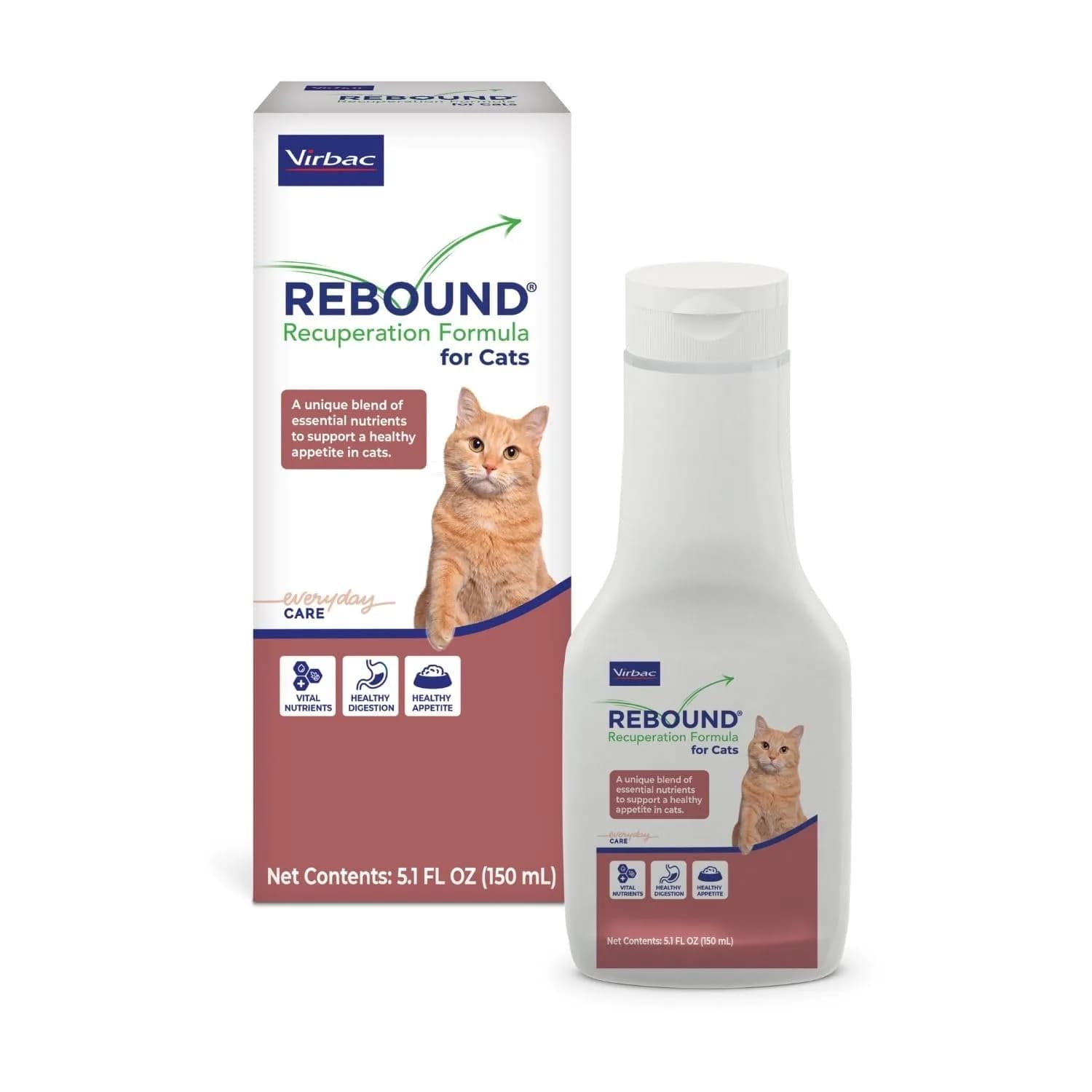 Virbac Rebound Recuperation Formula for Cats Hydration Support Liquid | 156 ml (5.1 Fl Oz) - main product image