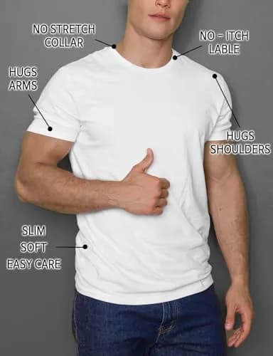 H2H Men's Soft Crewneck Shirts Ultra Blue XL | Comfortable Slim Fit for Daily Wear thumbnail 5