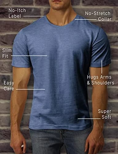 H2H Men's Soft Crewneck Shirts Ultra Blue XL | Comfortable Slim Fit for Daily Wear thumbnail 7