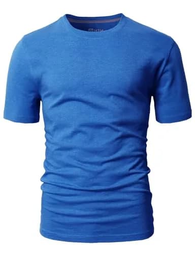 H2H Men's Soft Crewneck Shirts Ultra Blue XL | Comfortable Slim Fit for Daily Wear thumbnail 3