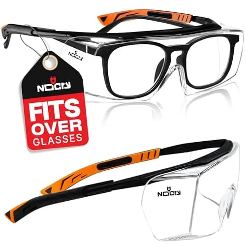 NoCry Safety Glasses Over Eyeglasses with UV Protection & Side Shields | ANSI Z87 Certified (110c) thumbnail 1