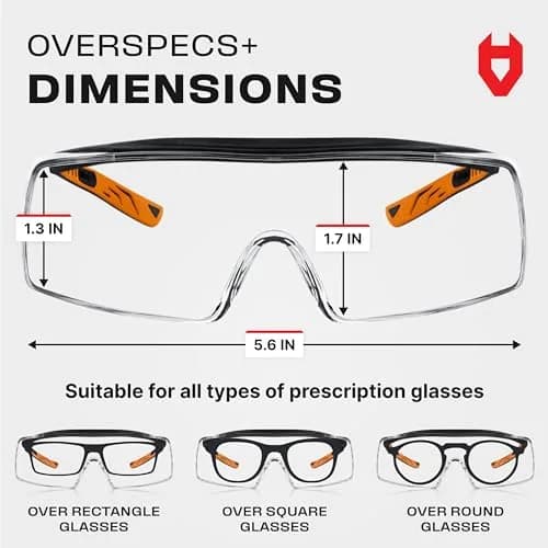 NoCry Safety Glasses Over Eyeglasses with UV Protection & Side Shields | ANSI Z87 Certified (110c) thumbnail 7