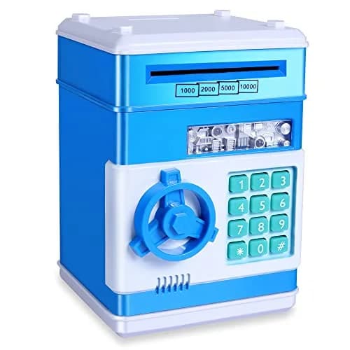 GuDoQi Electronic Piggy Bank for Kids 3-10 Years, 15 cm (5.9 in) | Mini ATM Cash Coin Saving Box with Password Lock thumbnail 1