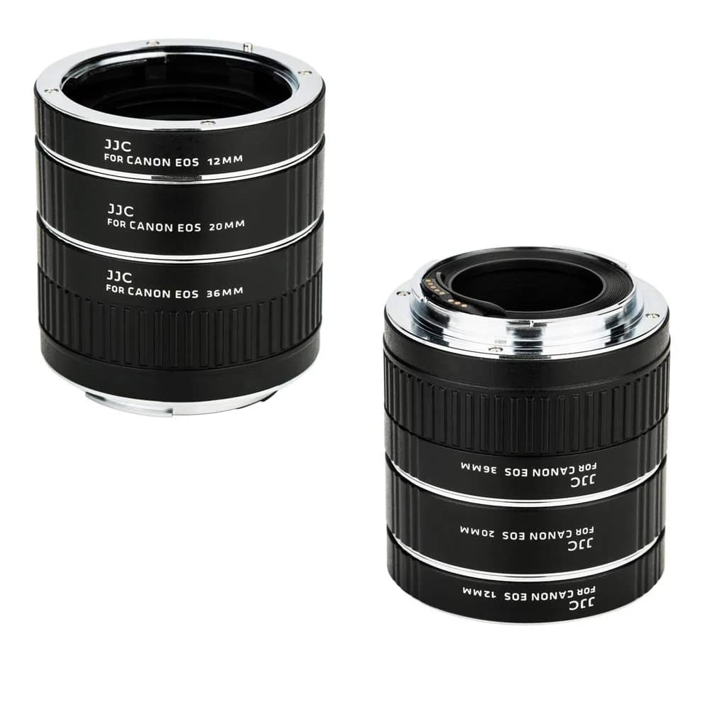 JJC Auto Focus Macro Extension Tube Set for Canon EF/EF-S Mount Cameras & Lenses (12mm, 20mm, 36mm Tubes) | For Macro Photography - main product image