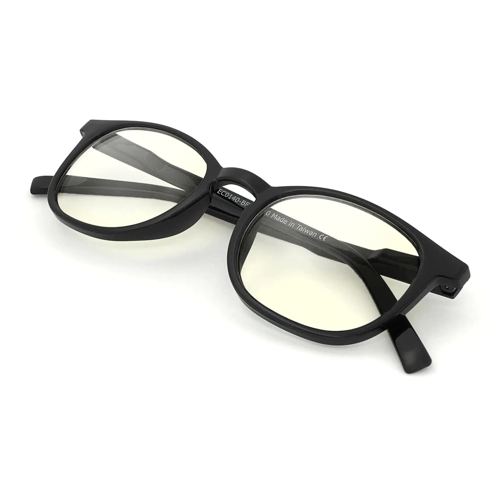 J+S Blue Light Blocking Glasses Rectangular Black Frame | 45mm Lens Width (1.77 in) — Hua Oval Black - Low Color Distortion Lens (Lcd) - Medium-small Fit