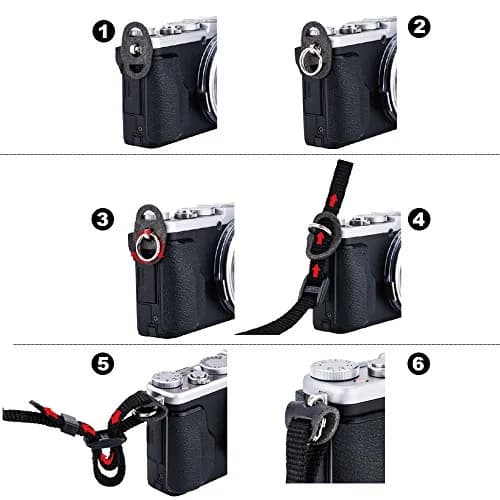JJC Camera Strap Eyelet Lug Split O Ring Adapter & Leather Cover for Camera | Fits Most Straps ≤ 12mm Wide thumbnail 2