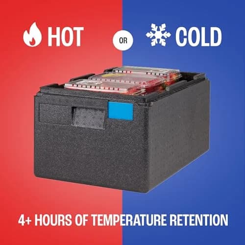 Cambro Cam GoBox Insulated Food Pan Carrier - 46L (45.4 Quarts) - Top Loader - Gray | Keeps Food Hot 4+ Hours thumbnail 5