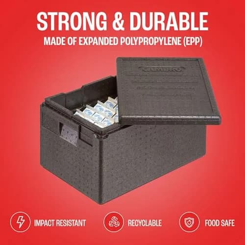 Cambro Cam GoBox Insulated Food Pan Carrier - 46L (45.4 Quarts) - Top Loader - Gray | Keeps Food Hot 4+ Hours thumbnail 6