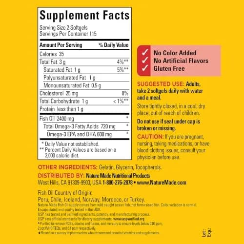 Nature Made Fish Oil Omega 3 Supplements 1200 mg Softgels 230 Count thumbnail 6