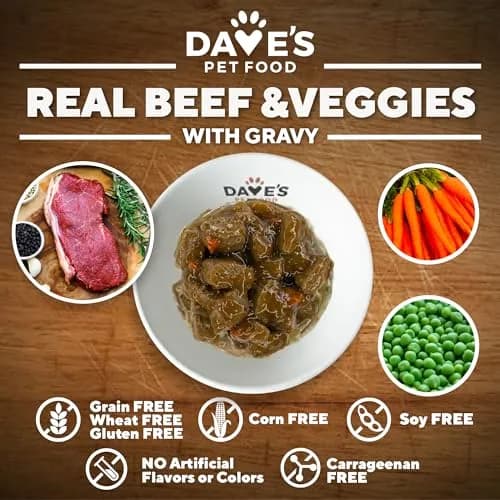 Dave's Pet Food Grain Free Wet Dog Food, Beef & Vegetable, 13.2 oz | High Protein, Grain-Free Nutrition thumbnail 4