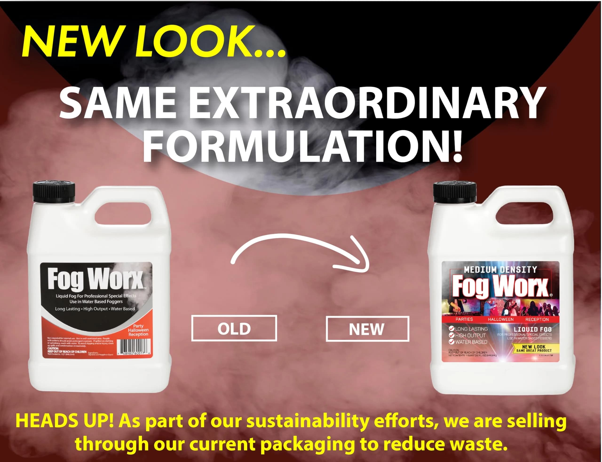 Fog Worx Fog Juice 1.89 L (64 oz) | Premium Water-Based Fog Machine Fluid for Medium Density Fog — Quart thumbnail 2