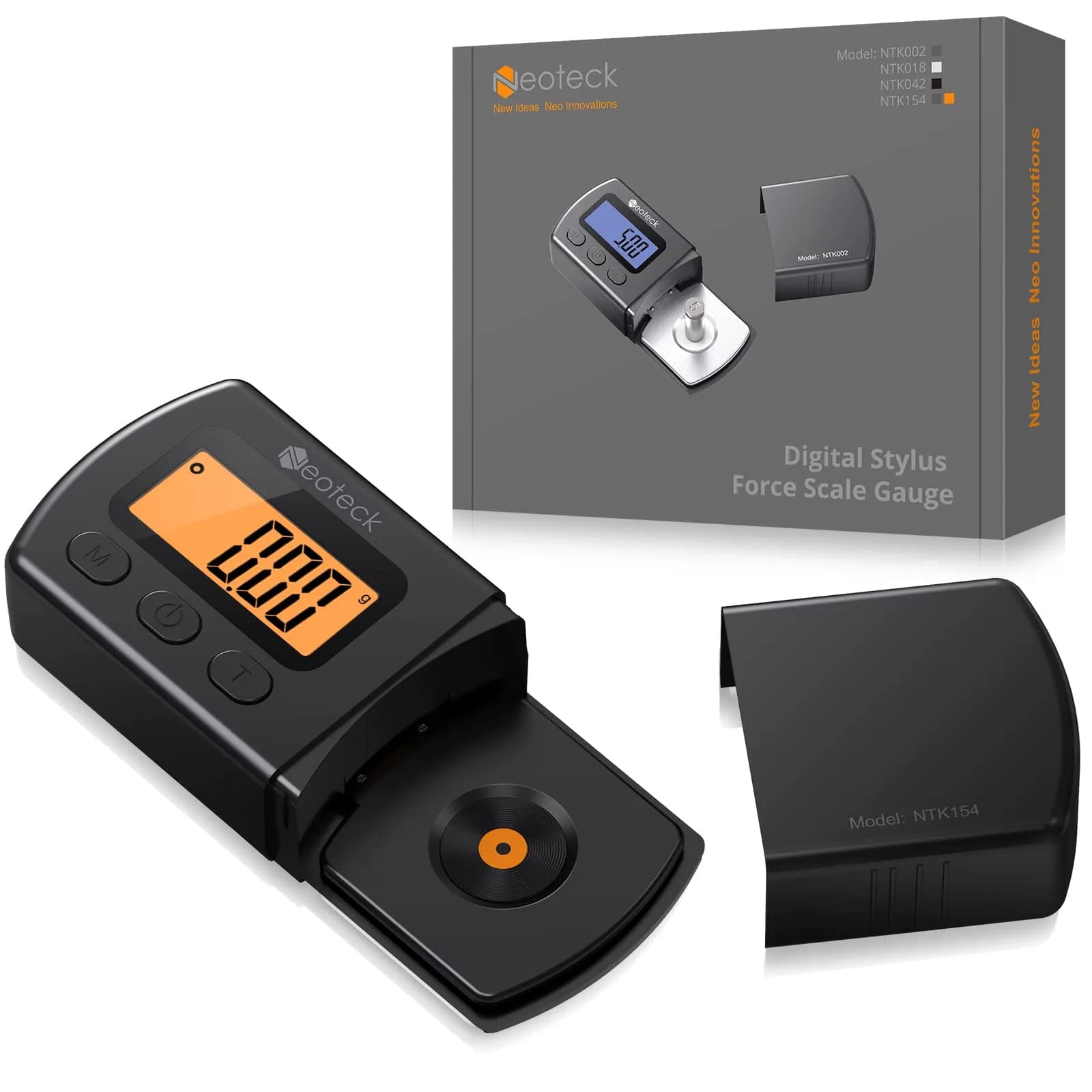 Neoteck Digital Turntable Stylus Force Gauge 0.01g/5.00g with Orange LCD | Essential Tool for Vinyl Enthusiasts