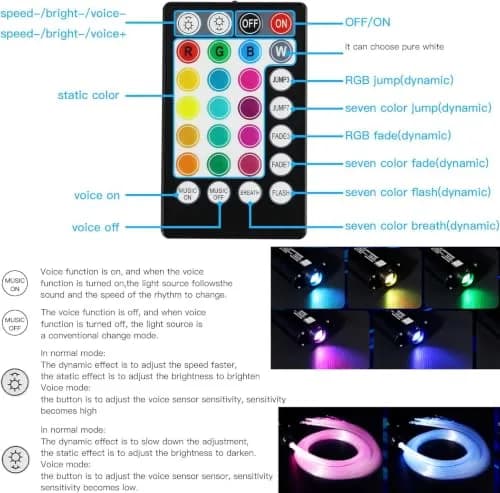 AMKI 16W Bluetooth Fiber Optic Curtain Light Kit 3m (9.8ft) 300pcs | RGBW Waterfall Effect Music Mode App/Remote Control thumbnail 4