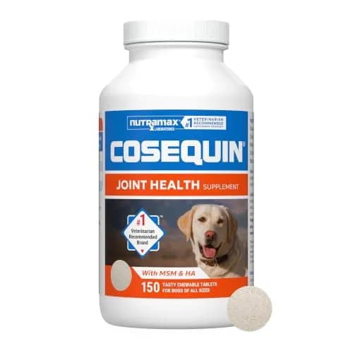 Nutramax Cosequin Joint Supplement for Dogs, MSM+HA, Chew Tablets, 150 Count (6.75 oz / 191 g) | Vet Recommended for Joint Health thumbnail 1