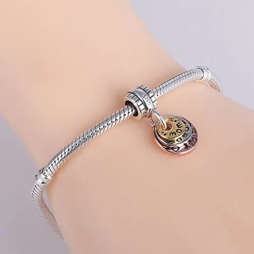CharmsJewelry Rose Gold Charm 925 Sterling Silver | Elegant Mom Dad Bead for Charms Bracelet thumbnail 5