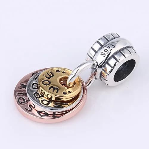 CharmsJewelry Rose Gold Charm 925 Sterling Silver | Elegant Mom Dad Bead for Charms Bracelet thumbnail 2