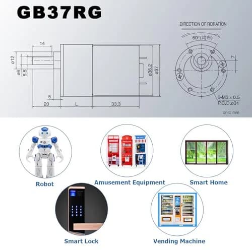 Greartisan 12V Gear Motor 5RPM High Torque Electric Micro Speed Reduction Gearbox thumbnail 2