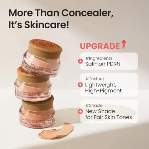 SKINFOOD Salmon PDRN Dark Circle Concealer Cream - 2 Beige, Full Coverage, 10 g | Brightens & Hides Dark Circles thumbnail 8