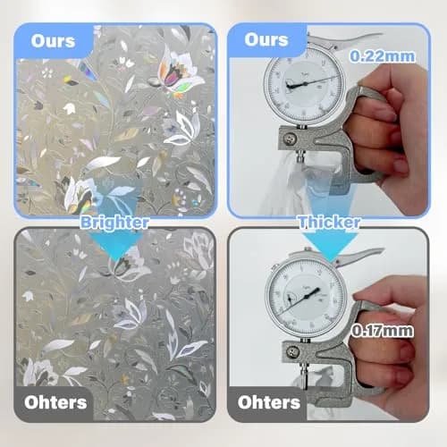 LEMON CLOUD Tulip Stained Glass Window Film 55.7 sq m (19.34 Sq Ft) | Static Cling Privacy & UV Protection thumbnail 7