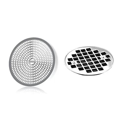 LEKEYE Shower Hair Catcher Drain Protector Strainer Steel & Silicone 2 Pack | Fits Standard Drains thumbnail 3
