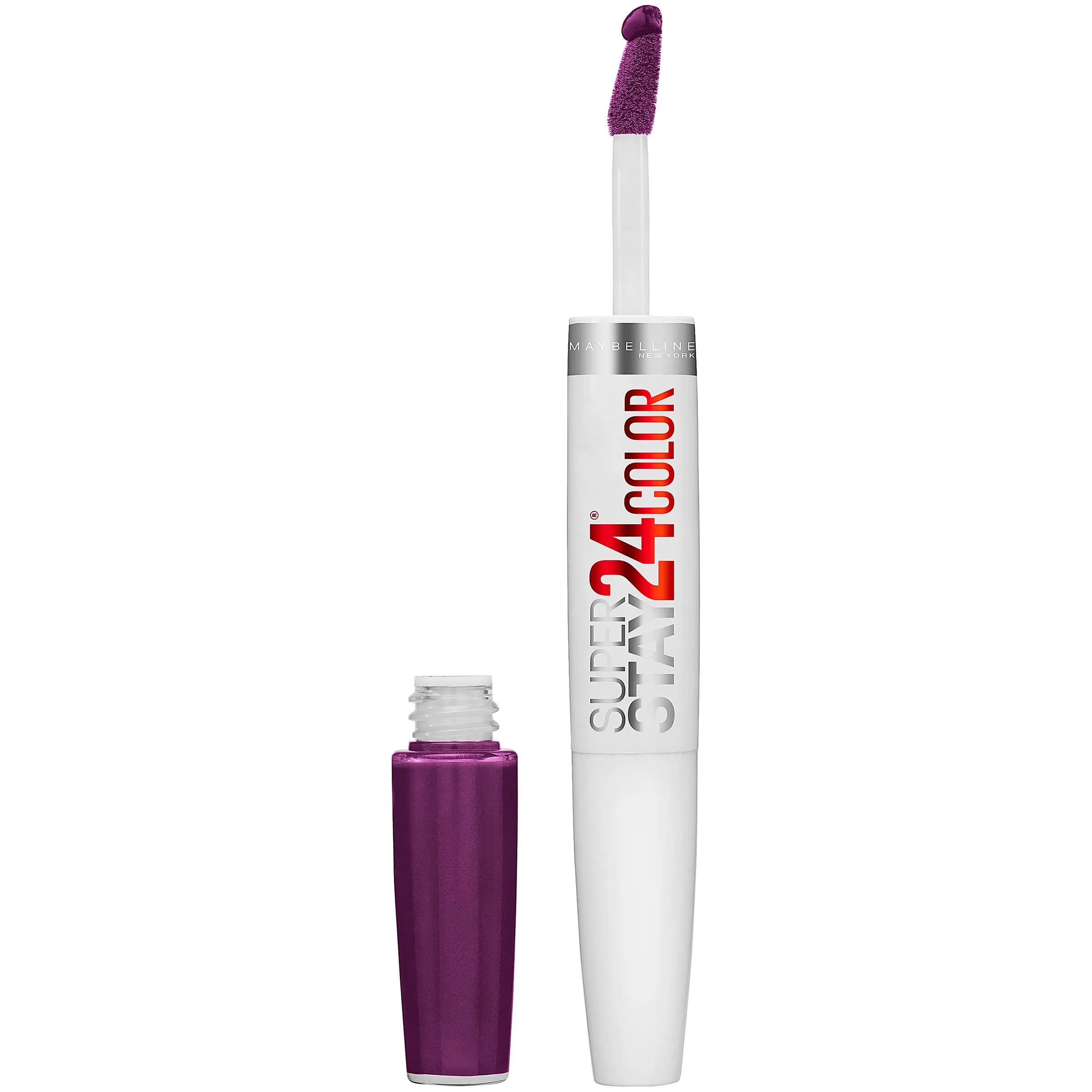 Maybelline SuperStay 24 2-Step Liquid Lipstick Makeup Steady Red-Y, 1 kit | Long-Lasting Color & Conditioning Balm — All Day Plum