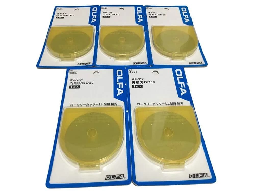 OLFA 60mm Tungsten Tool Steel Rotary Blades (5 Blades, 60mm) | Precision Cutting for Quilting & Fabric - main product image