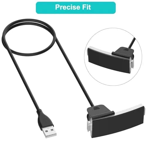 Kissmart 2-Pack Charger for Fitbit Alta HR Activity Tracker 1.8ft & 3.3ft | Fast & Safe Charging thumbnail 5