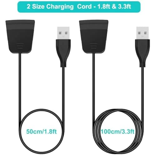 Kissmart 2-Pack Charger for Fitbit Alta HR Activity Tracker 1.8ft & 3.3ft | Fast & Safe Charging thumbnail 3