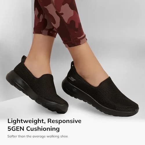 Skechers Women's Go Walk Joy Sneaker, Black, 10 Wide | All-Day Casual Comfort thumbnail 2