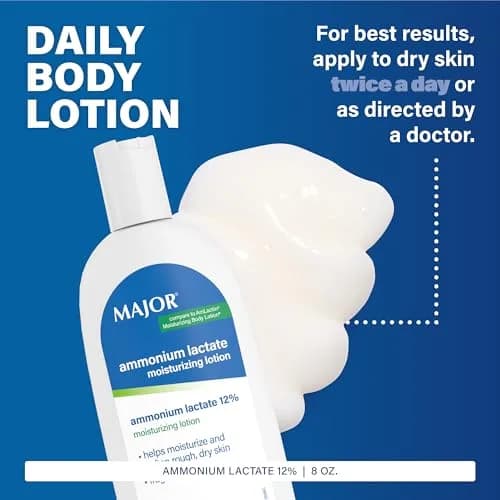 MAJOR Ammonium Lactate 12% Moisturizing Lotion 237ml (8 Fl Oz) | Fragrance-Free Hydration for Rough, Dry Skin thumbnail 3