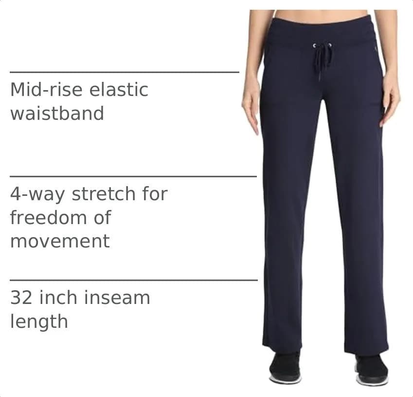 Danskin Women's Drawcord Pant X-Small Midnight Navy | Comfortable Yoga & Lounge Wear thumbnail 3